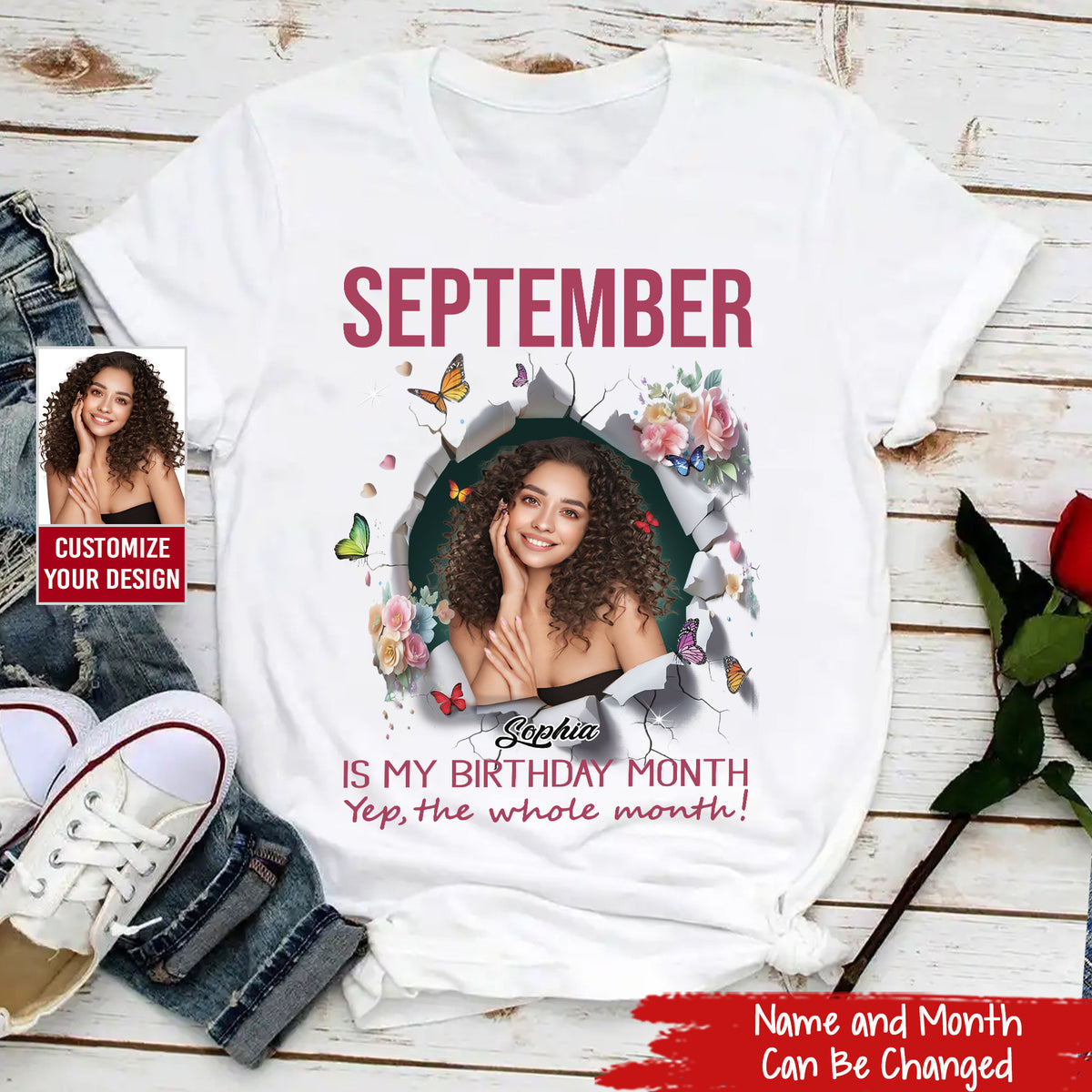 September Birthday Shirt, Custom Birthday Shirt, Queens are Born In September, September Birthday Shirts For Woman, September Birthday Gifts, Melanin Afro Woman Shirt, Black Girl Tee, Afro Queen Black Pride Gift-YPT-TLQ