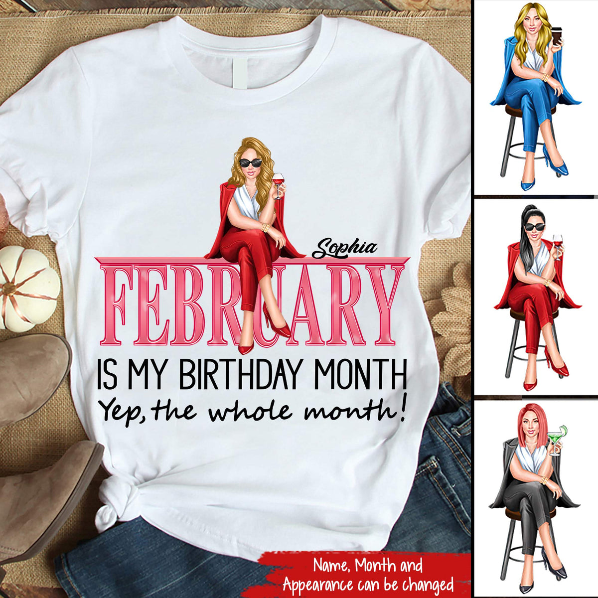 Custom February Birthday Shirt For Woman, Queens Are Born In February Gifts, Melanin Afro Woman Shirt, Black Girl Tee, Afro Queen Gift-YPT-TLQ
