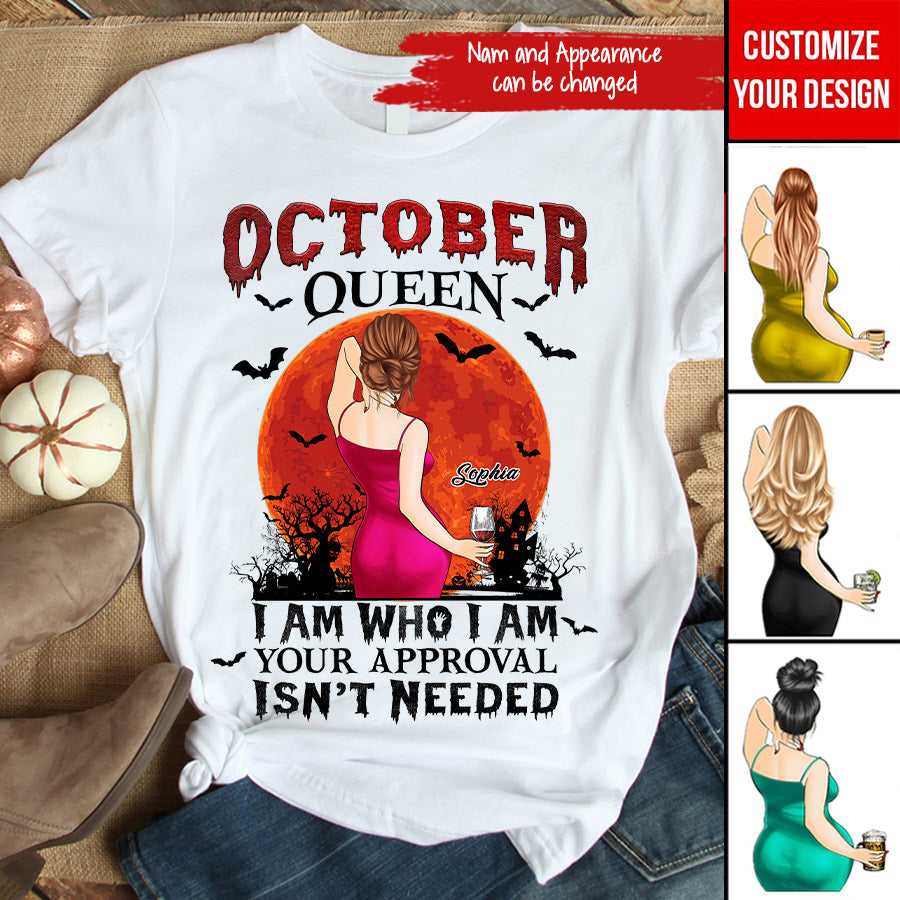 Personalized October Birthday Shirt, Custom Birthday Shirt, Queens are Born In October, October Birthday Shirts For Woman, October Birthday Gifts-YPT-TLQ