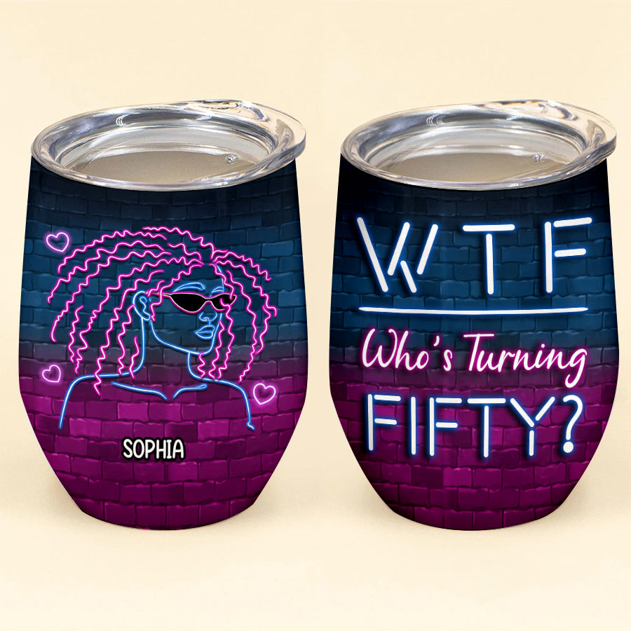 Personalized Wine Tumbler - 50th Birthday Wine Tumbler, Personalized 50th Birthday Gifts, 50th Gift Ideas For Her