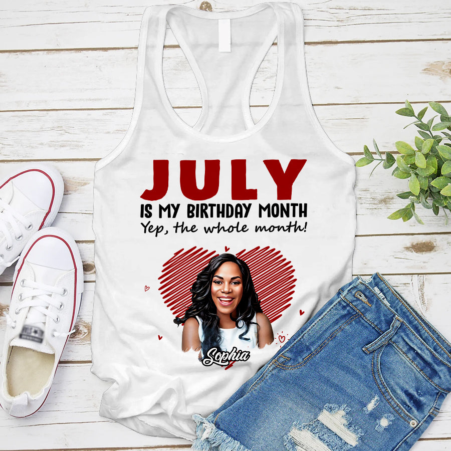 July Birthday Shirt, Custom Birthday Shirt, Queens Born In July, July Birthday Shirts For Woman Custom Photo