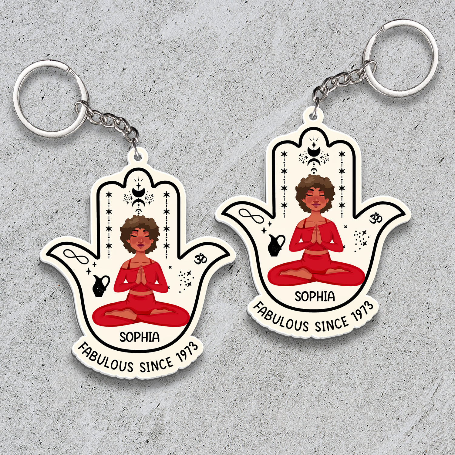 50th Birthday Acrylic Keychain, Custom Birthday Acrylic Keychain, 1973 50th Birthday Acrylic Keychain For Her