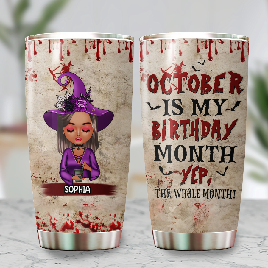 Personalized Tumblers, Birthday Tumbler, Birthdays In October, October Birthday Gifts For Her