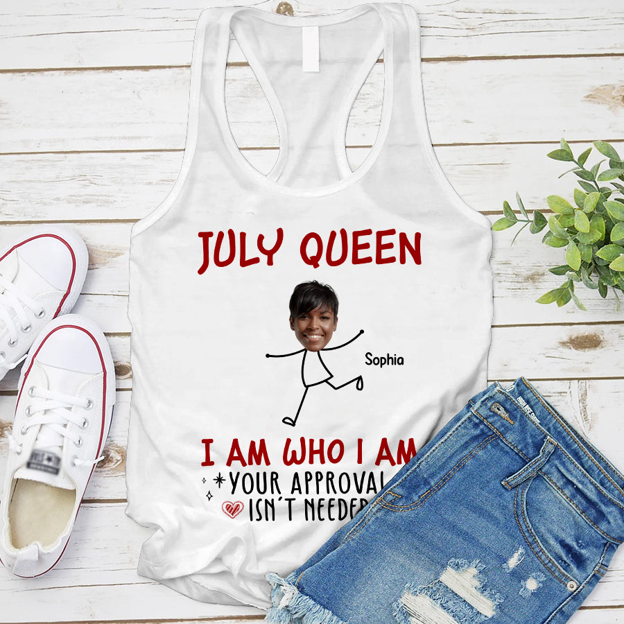 July Birthday Shirt, Custom Birthday Shirt, Queens Born In July, July Birthday Shirts For Woman Custom Photo