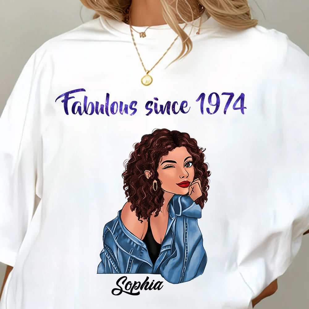50th Birthday Shirts, Custom Birthday Shirts, Turning 50 Shirt, Gifts For Women Turning 50, 50 And Fabulous Shirt, 1974 Shirt - TLQ