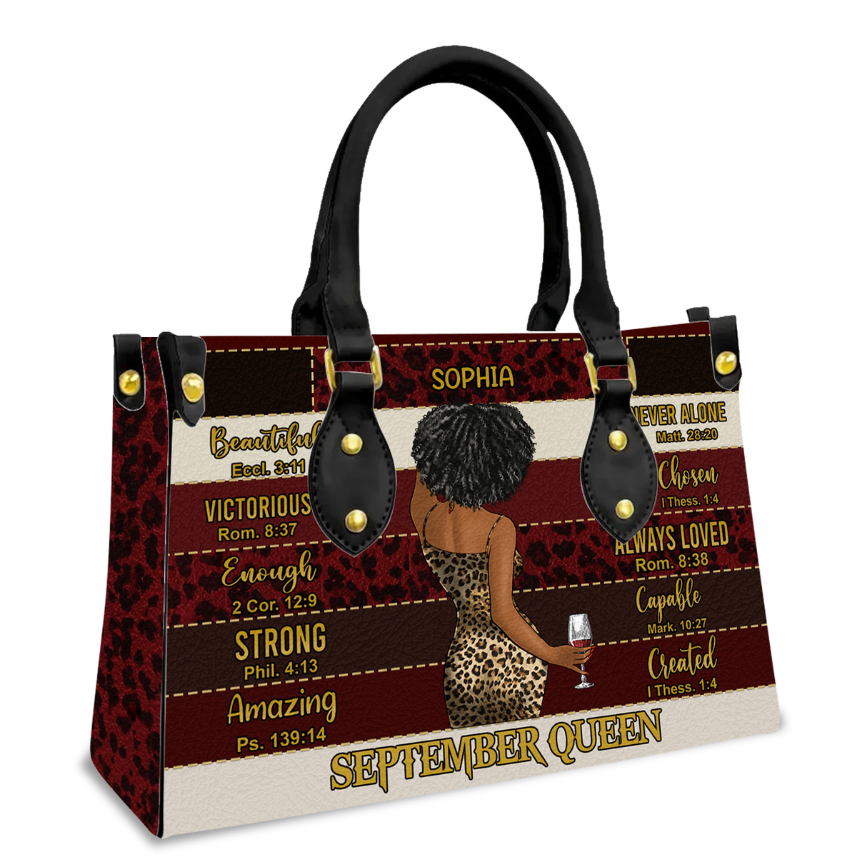Personalized Leather Bag - Birthday, Handbag personalized, Custom Birthday Gift, Queens are Born In September