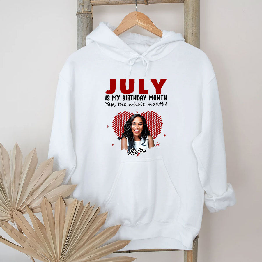 July Birthday Shirt, Custom Birthday Shirt, Queens Born In July, July Birthday Shirts For Woman Custom Photo