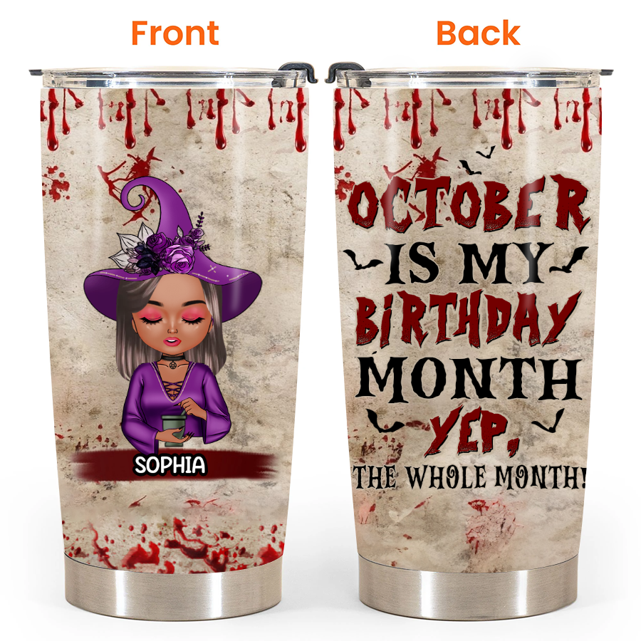 Personalized Tumblers, Birthday Tumbler, Birthdays In October, October Birthday Gifts For Her