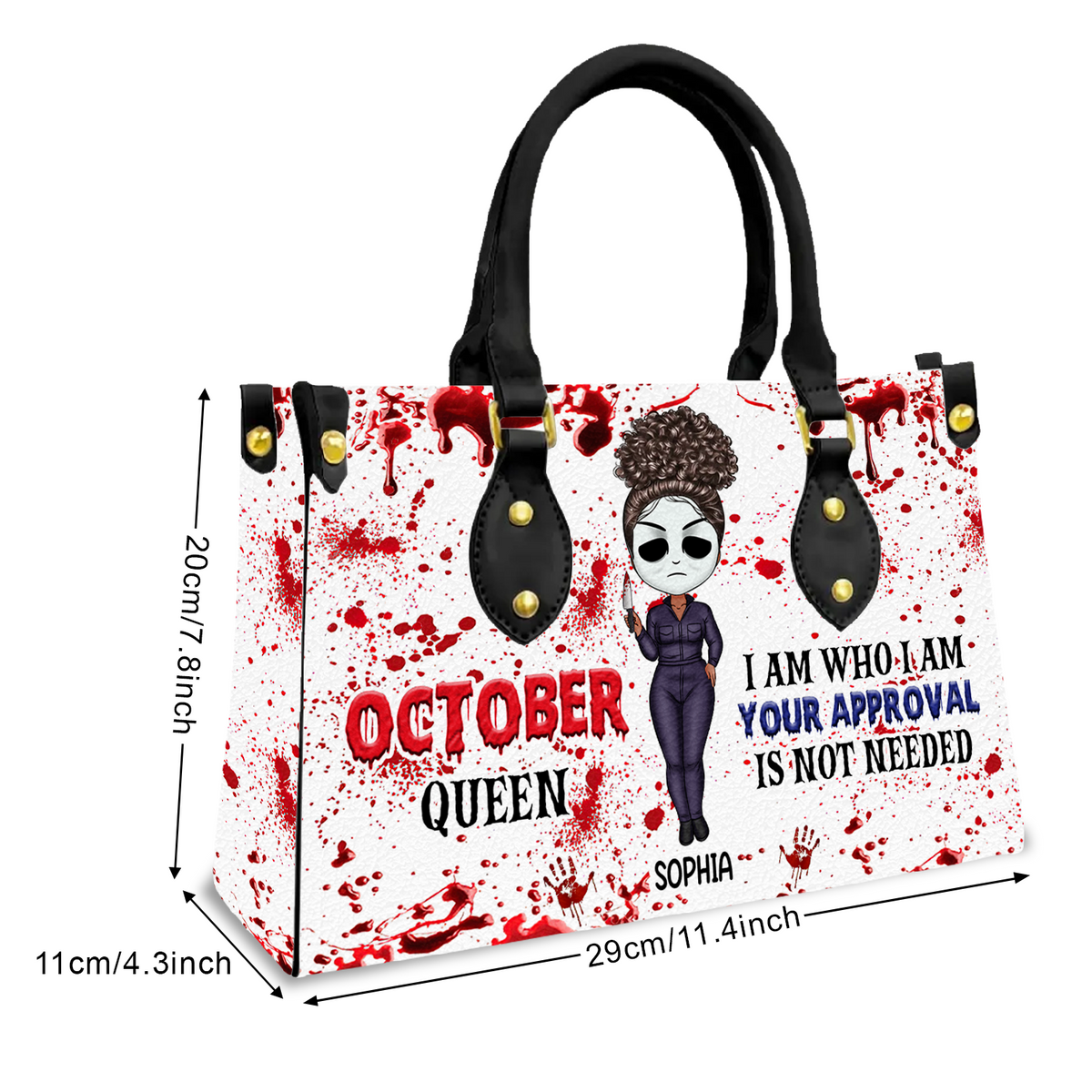 Personalized Leather Bag - Birthday, Handbag Personalized, Custom Birthday Gift, Queens Are Born In October