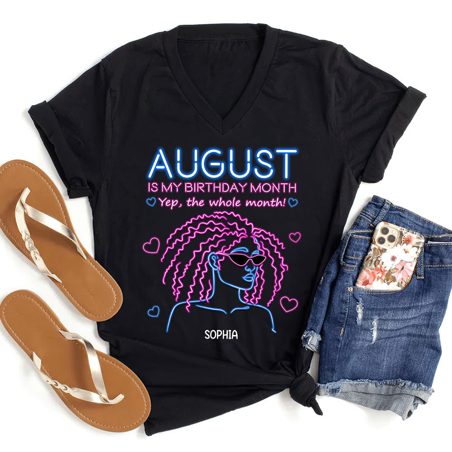 Custom Birthday Shirt, Queen Was Born In August, August Birthday Shirts For Woman, August Birthday Gifts, August Is My Birthday Month