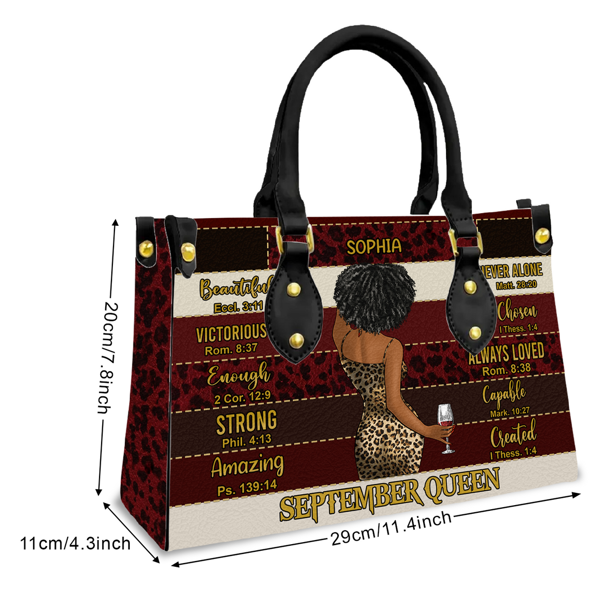 Personalized Leather Bag - Birthday, Handbag personalized, Custom Birthday Gift, Queens are Born In September