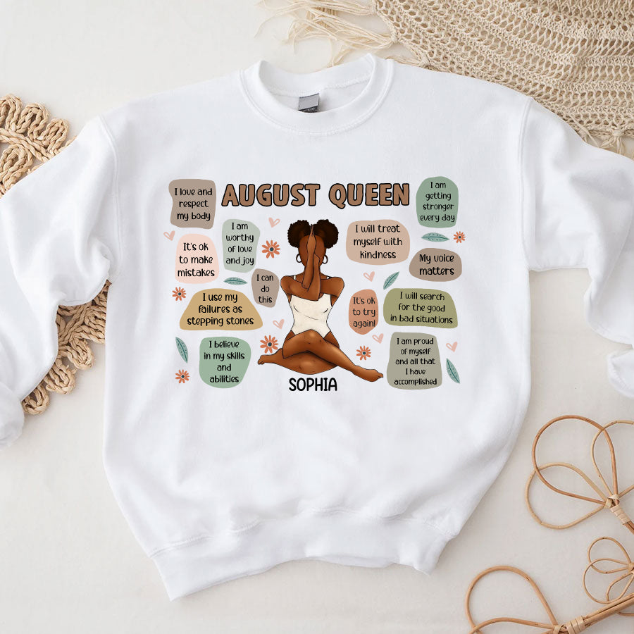 Custom Birthday Shirt, Queen Was Born In August, August Birthday Shirts For Woman, August Birthday Gifts, August Is My Birthday Month