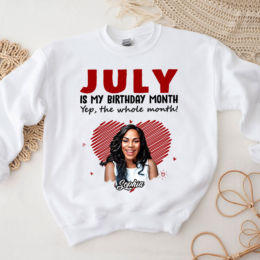 July Birthday Shirt, Custom Birthday Shirt, Queens Born In July, July Birthday Shirts For Woman Custom Photo