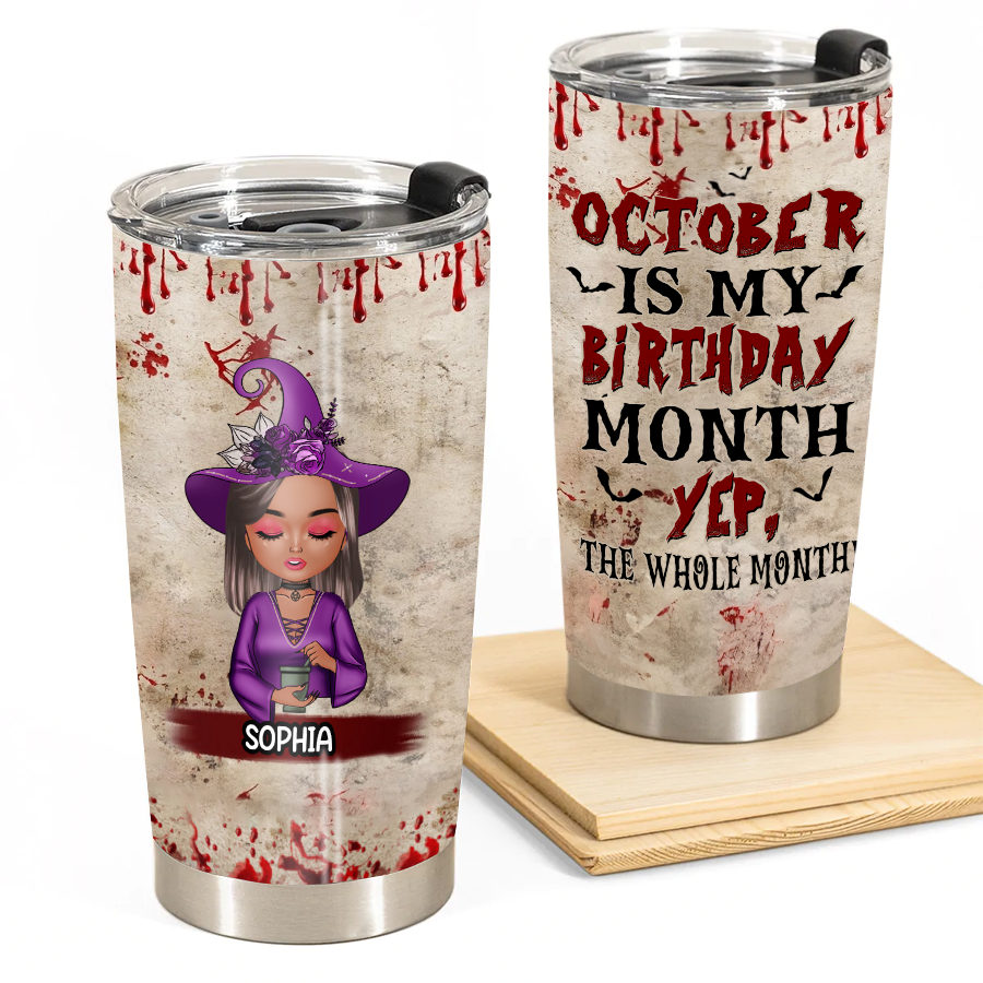 Personalized Tumblers, Birthday Tumbler, Birthdays In October, October Birthday Gifts For Her