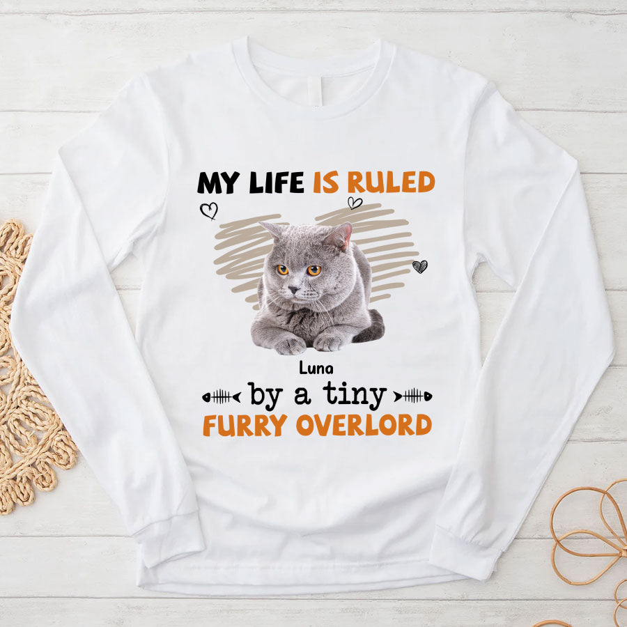 Customized Cat Photo Cat Shirt - Pet T-Shirt, British Shorthair Shirts Personalized Upload Cat Photo, Cat Lover