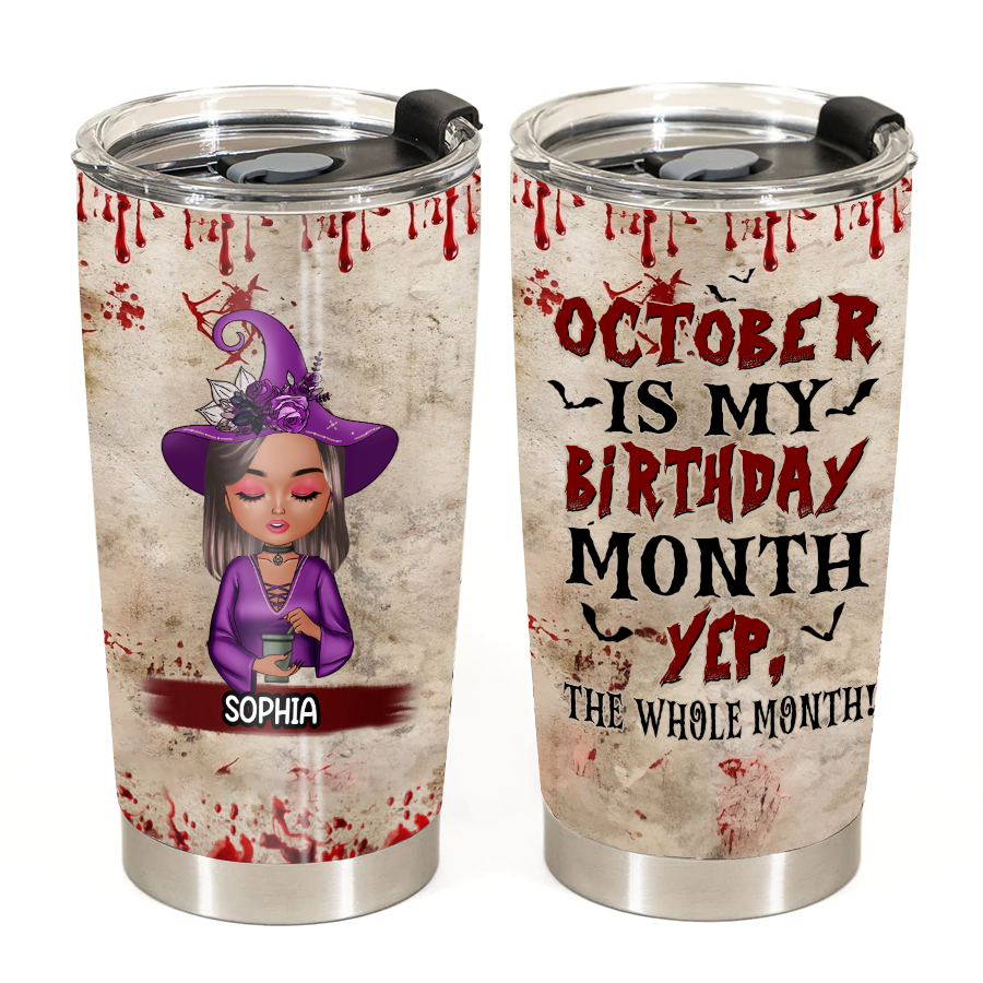 Personalized Tumblers, Birthday Tumbler, Birthdays In October, October Birthday Gifts For Her