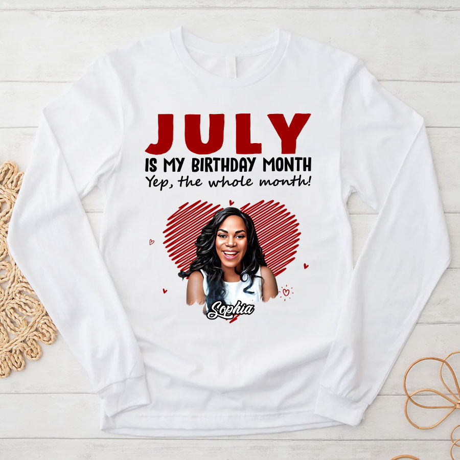 July Birthday Shirt, Custom Birthday Shirt, Queens Born In July, July Birthday Shirts For Woman Custom Photo