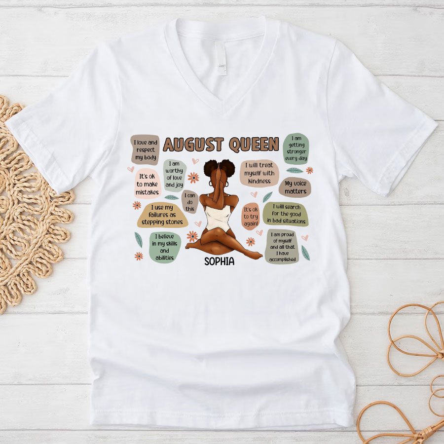 Custom Birthday Shirt, Queen Was Born In August, August Birthday Shirts For Woman, August Birthday Gifts, August Is My Birthday Month