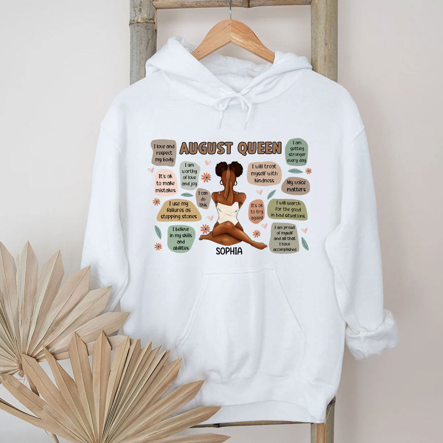 Custom Birthday Shirt, Queen Was Born In August, August Birthday Shirts For Woman, August Birthday Gifts, August Is My Birthday Month