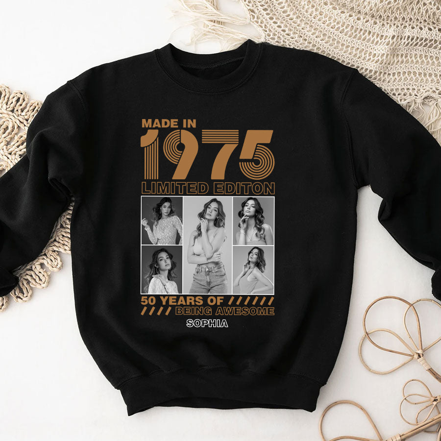 50th Birthday Shirts, Custom Birthday Shirts, Turning 50 Shirt, Gifts For Women Turning 50, 50 And Fabulous Shirt, 1975 Shirt, 50th Birthday Shirts For Her-YPT-TLQ