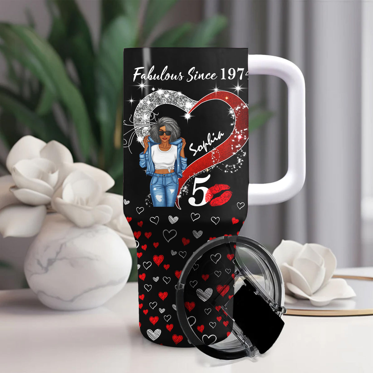 Personalized Tumbler With Straw, Gift Ideas 50th Birthday Woman - TLQ