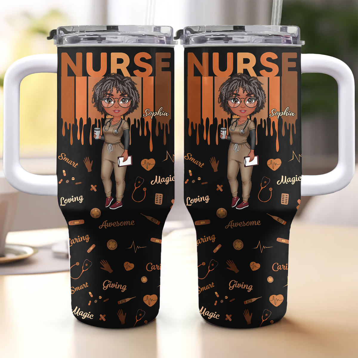Personalized Tumbler With Straw, Gift For Nurses