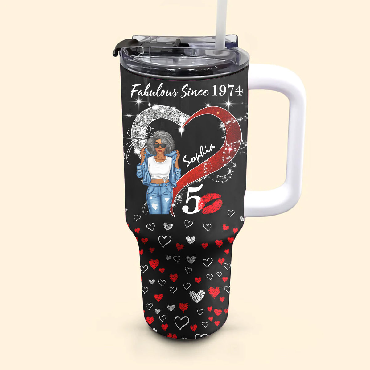Personalized Tumbler With Straw, Gift Ideas 50th Birthday Woman - TLQ