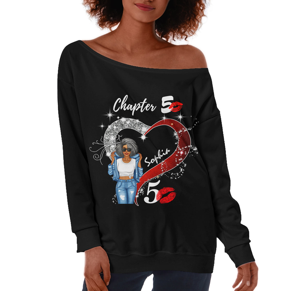 Women&#39;s Off-Shoulder Sweatshirt, Chapter 50, Fabulous Since 1974 50th Birthday - TLQ