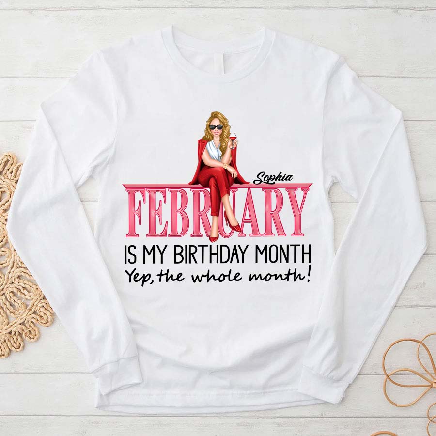 Custom February Birthday Shirt For Woman, Queens Are Born In February Gifts, Melanin Afro Woman Shirt, Black Girl Tee, Afro Queen Gift-YPT-TLQ