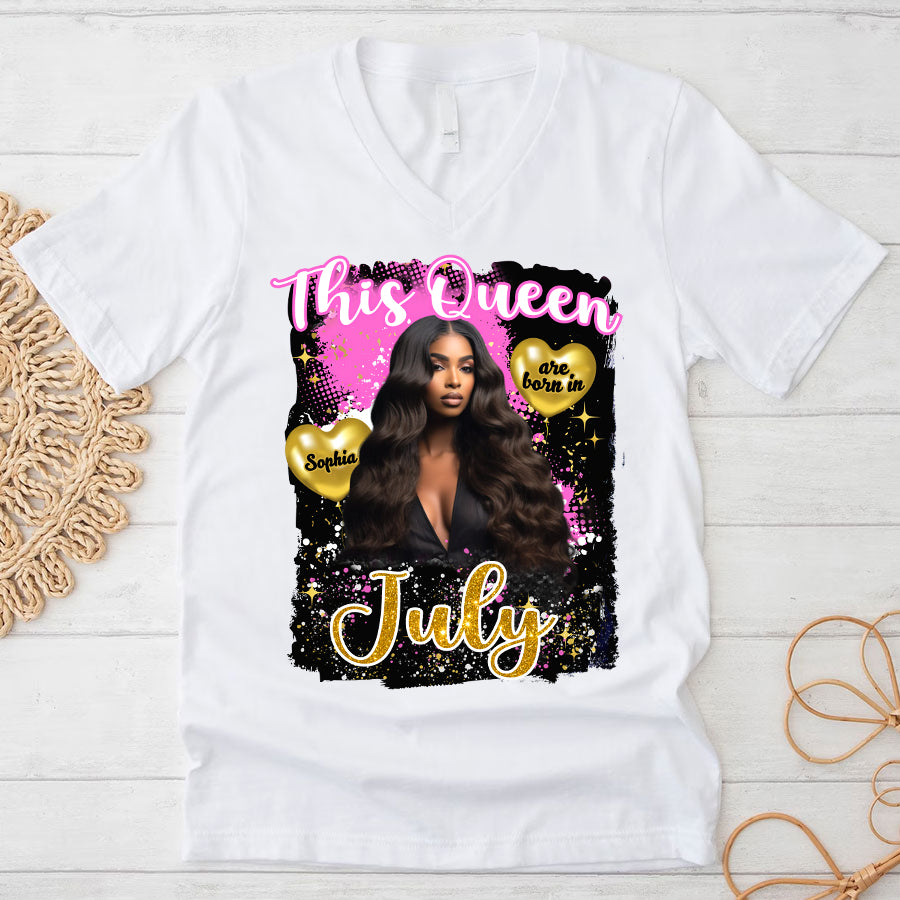 July Birthday Shirt, Custom Birthday Shirt, Queens Born In July, July Birthday Shirts For Woman, July Birthday Gifts-YPT-TLQ
