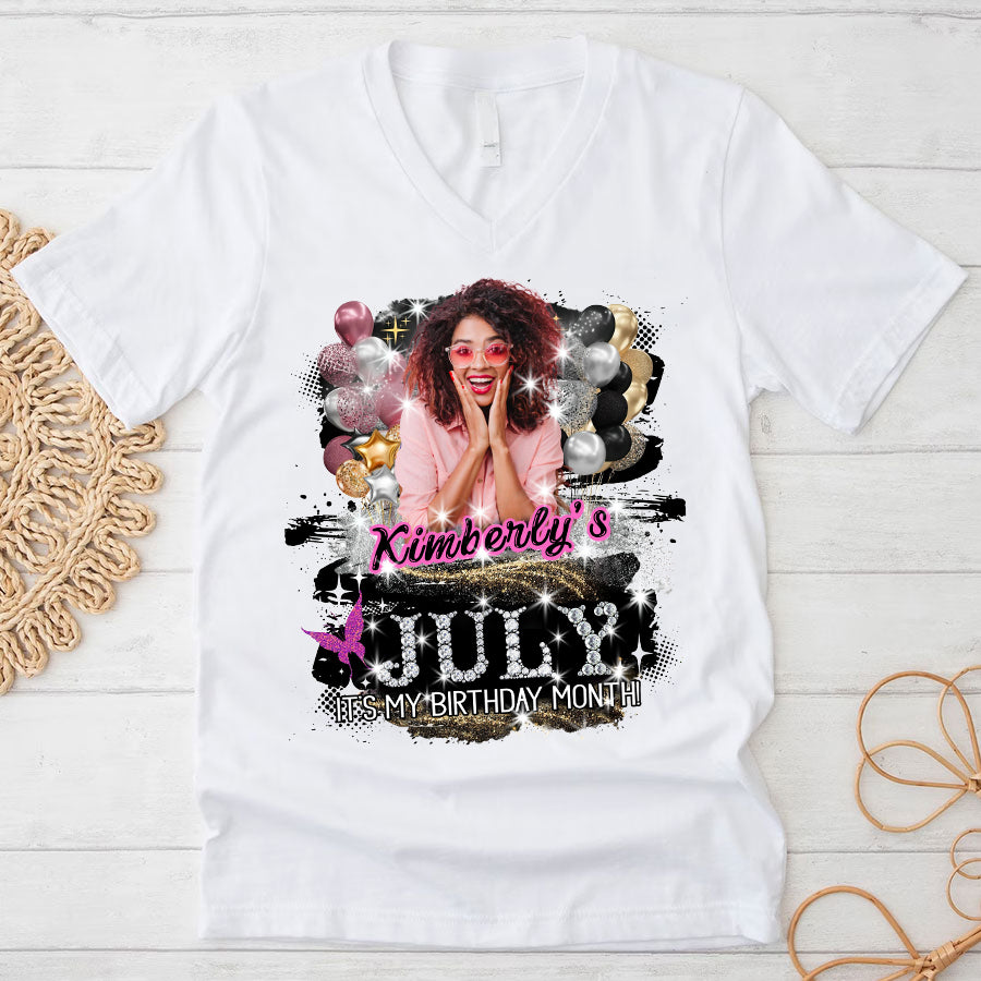 July Birthday Shirt, Custom Birthday Shirt, Queens Born In July, July Birthday Shirts For Woman, July Birthday Gifts-YPT-TLQ