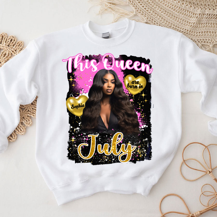 July Birthday Shirt, Custom Birthday Shirt, Queens Born In July, July Birthday Shirts For Woman, July Birthday Gifts-YPT-TLQ