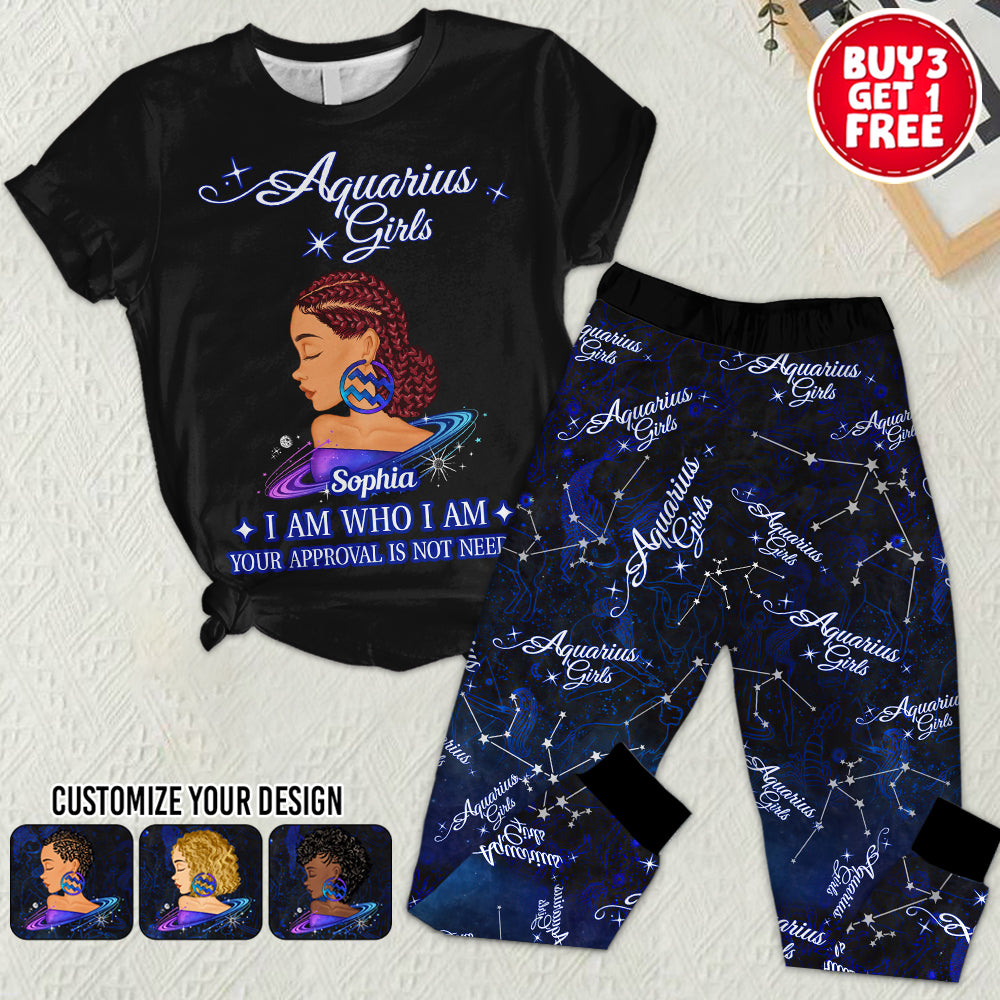 Premium Pajamas Set - Personalized Women's Pajama Set, Gift For Aquarius Girl