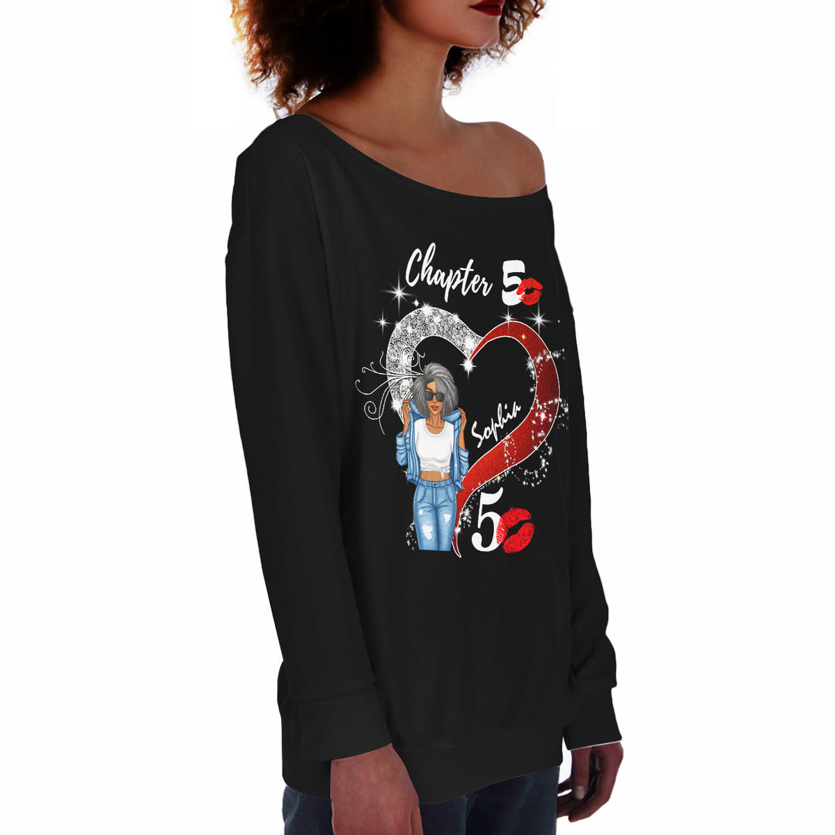 Women&#39;s Off-Shoulder Sweatshirt, Chapter 50, Fabulous Since 1974 50th Birthday - TLQ