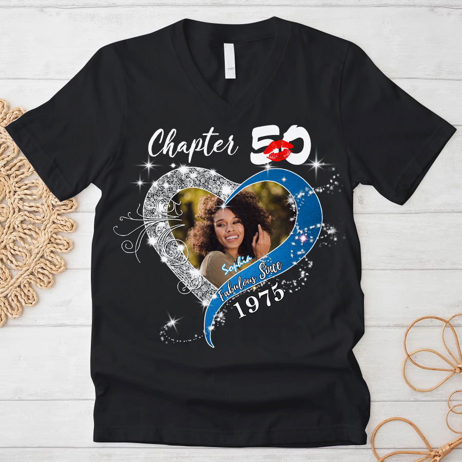 Custom Face Photo 50&#39;s Birthday Shirt, 50th Birthday Unique T Shirt For Woman, Custom Birthday Shirt, Her Gifts For 50 Years Old, Custom Picture Tee, Personalized Birthday Shirt-YPT-TLQ