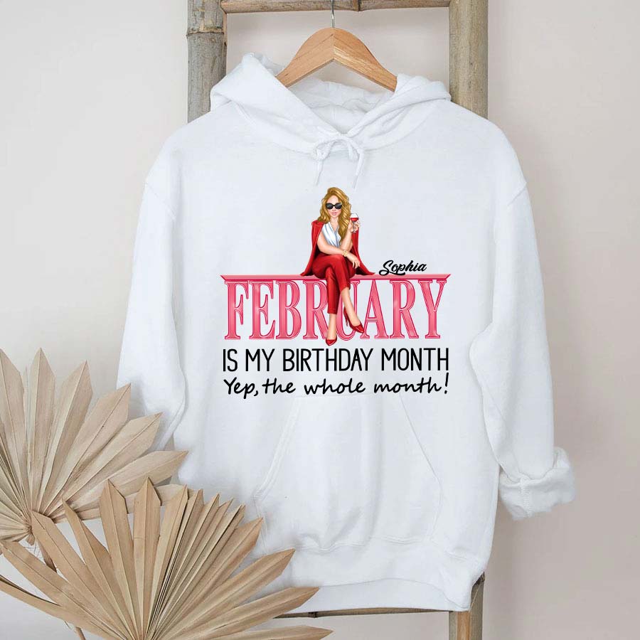 Custom February Birthday Shirt For Woman, Queens Are Born In February Gifts, Melanin Afro Woman Shirt, Black Girl Tee, Afro Queen Gift-YPT-TLQ