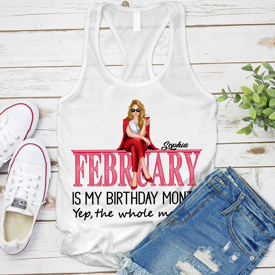 Custom February Birthday Shirt For Woman, Queens Are Born In February Gifts, Melanin Afro Woman Shirt, Black Girl Tee, Afro Queen Gift-YPT-TLQ