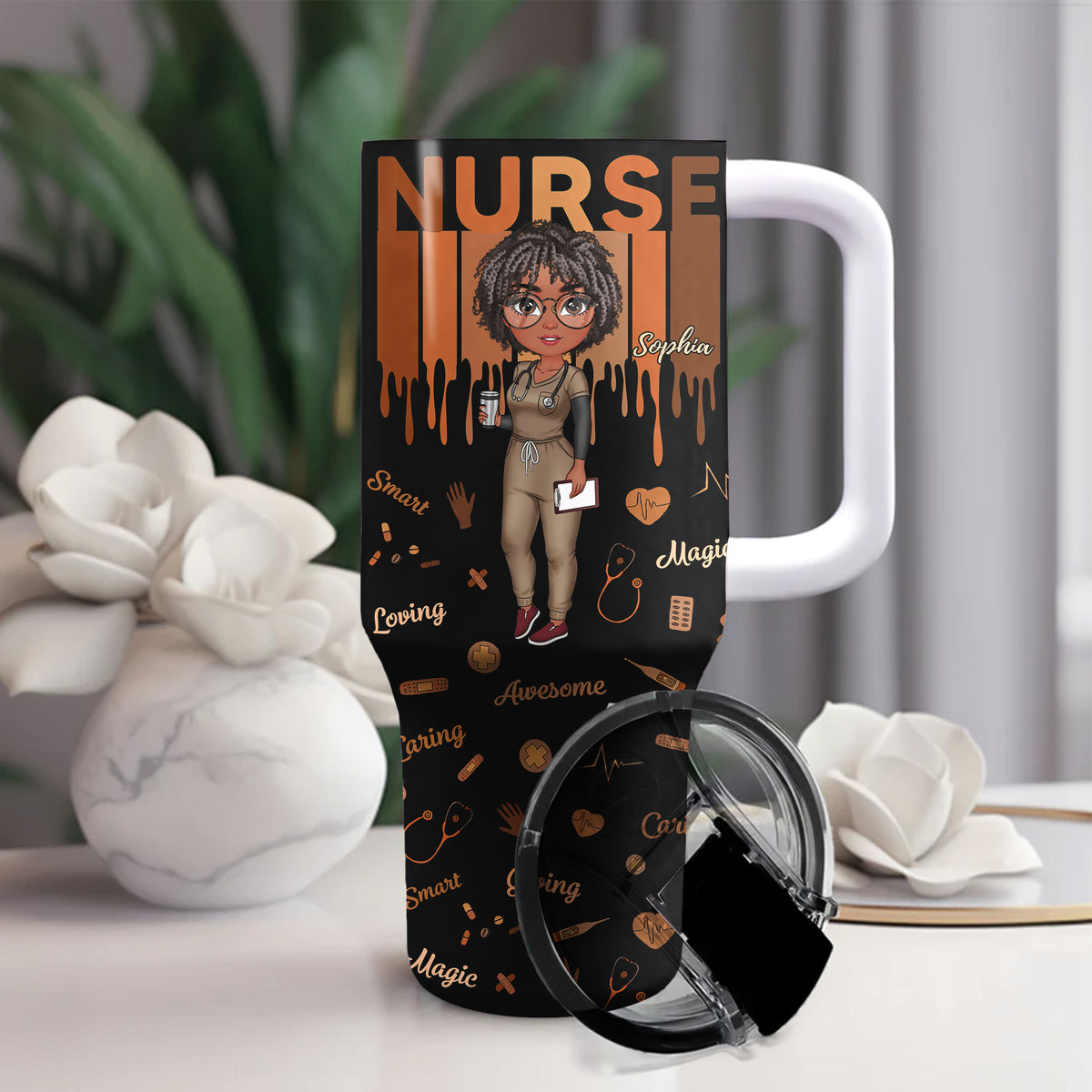 Personalized Tumbler With Straw, Gift For Nurses