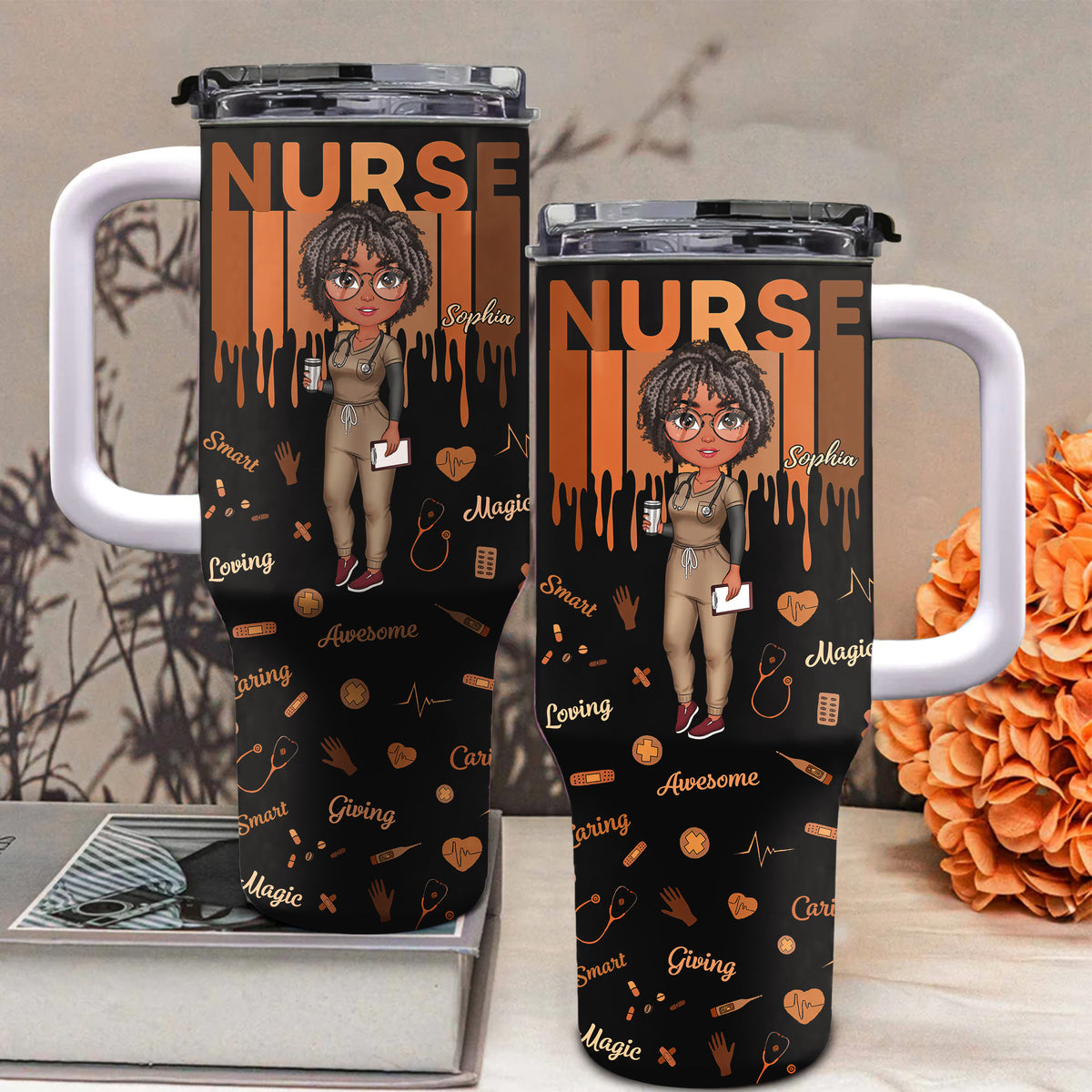Personalized Tumbler With Straw, Gift For Nurses