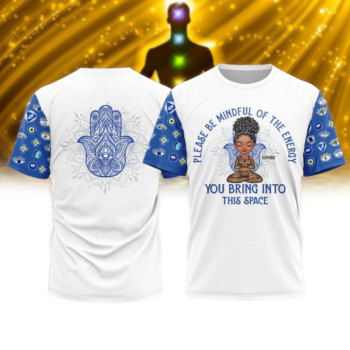 Personalized T Shirt, Please Be Mindful Of The Energy You Bring Into This Space T Shirt, Gift For Yoga Lover