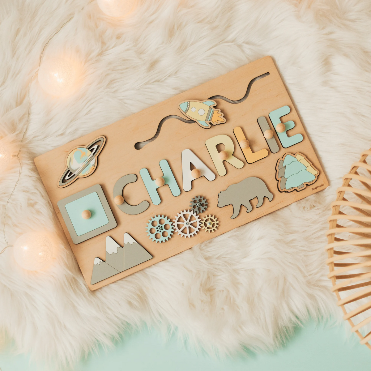 Personalized BusyBoard, Christmas Gifts For Kids, Custom Sensory Board for kids, Montessori Board, Toys for kids, Wooden Puzzle Board