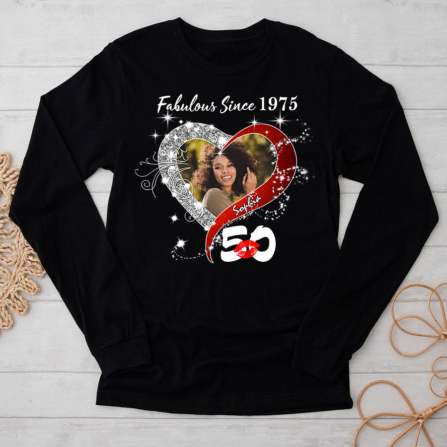 Custom Photo 50&#39;s Birthday Shirt, 50th Birthday Unique T Shirt For Woman, Custom Birthday Shirt, Her Gifts For 50 Years Old, Custom Picture Tee, Personalized Birthday Shirt-YPT-TLQ