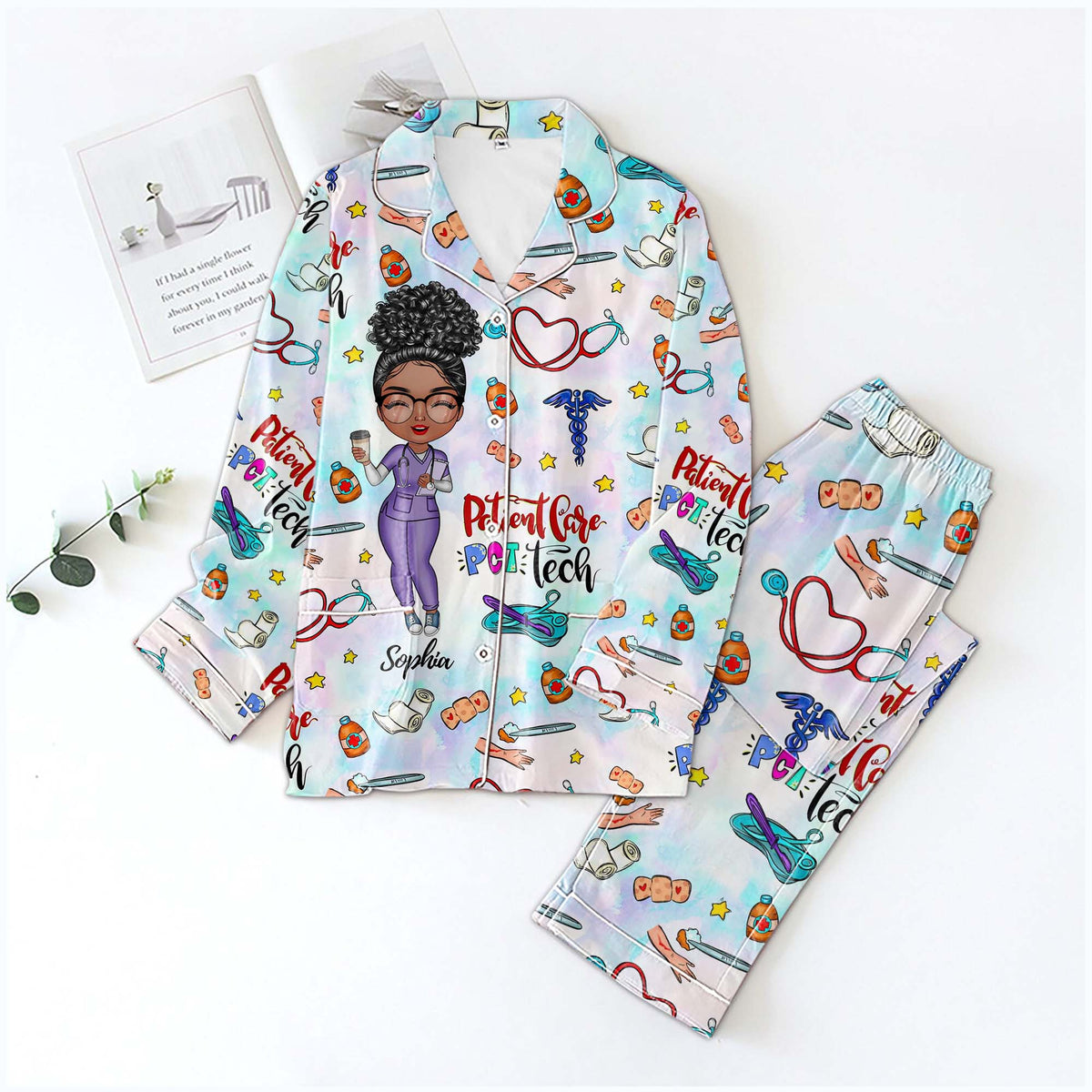 Personalized Women's Pajama Set, Gift For Nurse - Love Nurse Life, It's a beautiful day to save lives