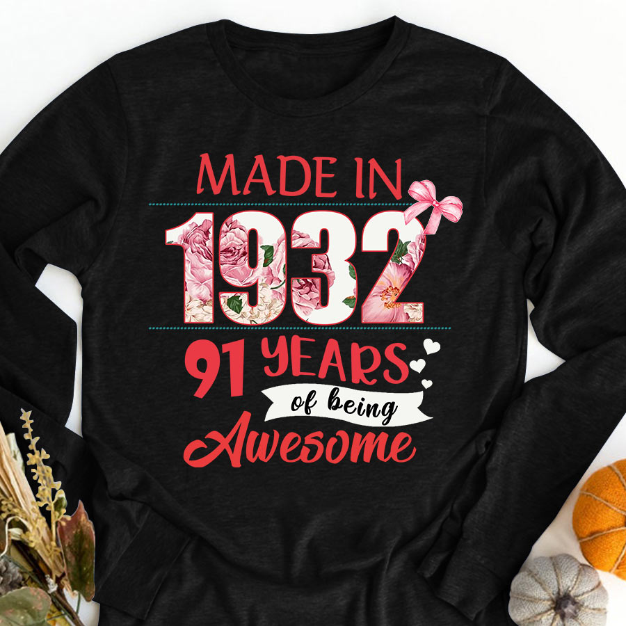 Chapter 91, Fabulous Since 1932 91st Birthday Unique T Shirt For Woman, Her Gifts For 91 Years Old , Turning 91 Birthday Cotton Shirt