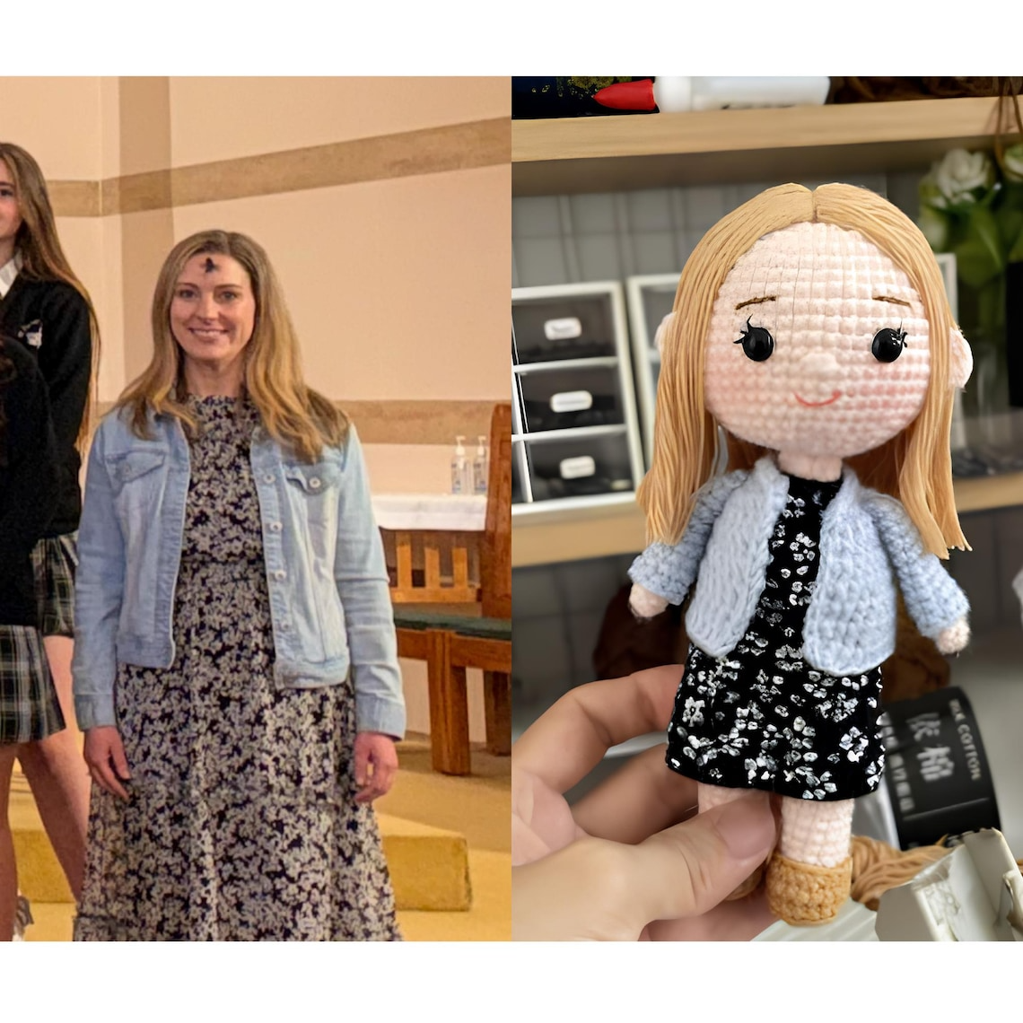 Custom Nurse Crochet Doll from Photo, Personalized RN Gift, Handmade Amigurumi Nurse Plush, Nurse Appreciation Gift