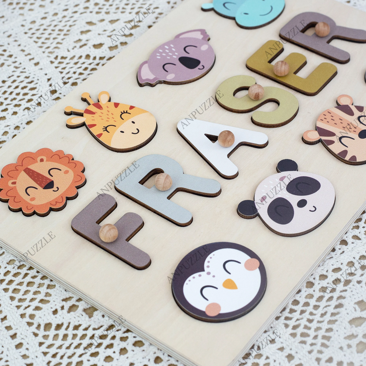 Personalized BusyBoard with Animals, Gifts For Kids, Wooden Puzzle Board, Custom Sensory Board for kids, Toys for kids, Montessori Board