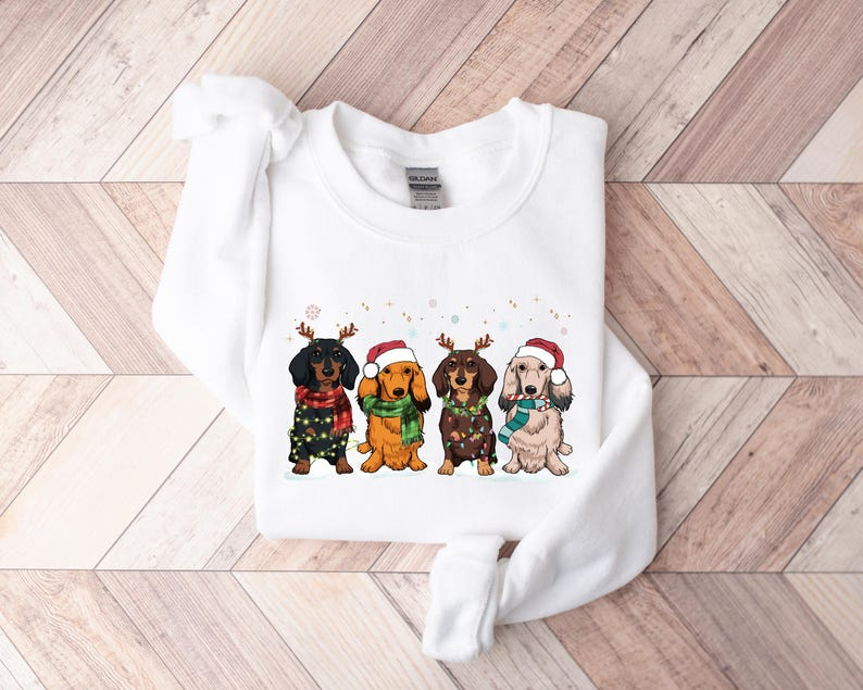 Dachshund Christmas Sweatshirt, Dachshund Christmas Shirt, Dog Lover Gift, Dachshund New Year Shirt, Christmas Crewneck, Dachshund Mom Shirt