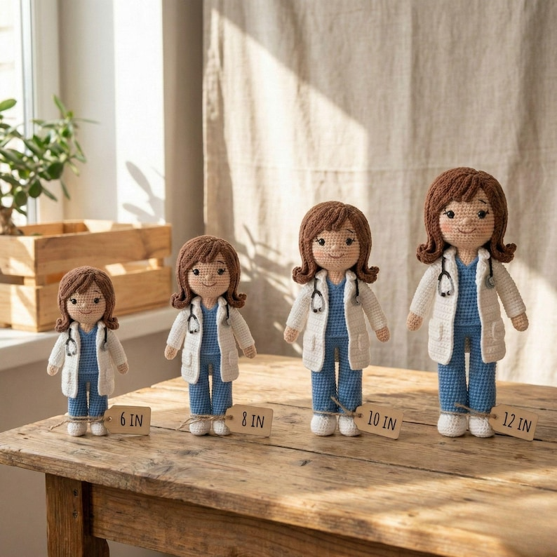 Personalized Nurse Doctor Doll, Look Alike Doll, Custom Crochet Doll from Photo, Healthcare Worker Gift, Doctor Nurse Appreciation Gift