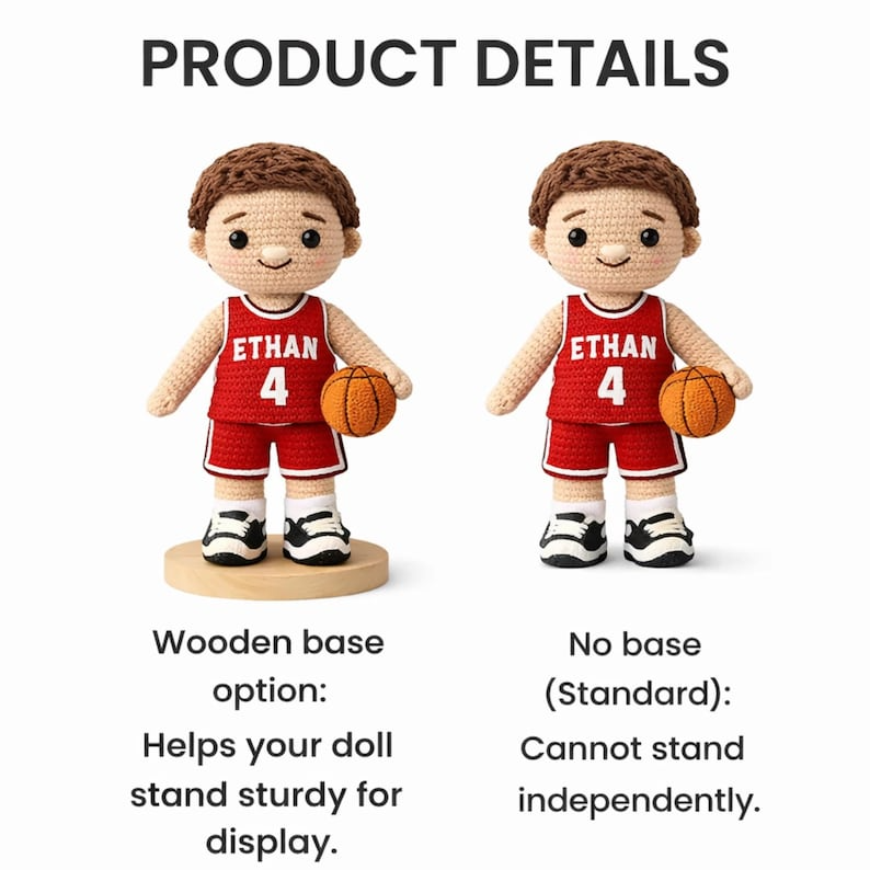 Custom Crochet Basketball Doll From Your Photo, Personalized Amigurumi Sports Doll, Handmade Basketball Gift (Copy)