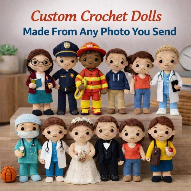 Personalized Crochet Teacher Doll Gift, Custom Amigurumi Teacher Doll, Best Teacher Appreciation Gift, Handmade Teacher Keepsake
